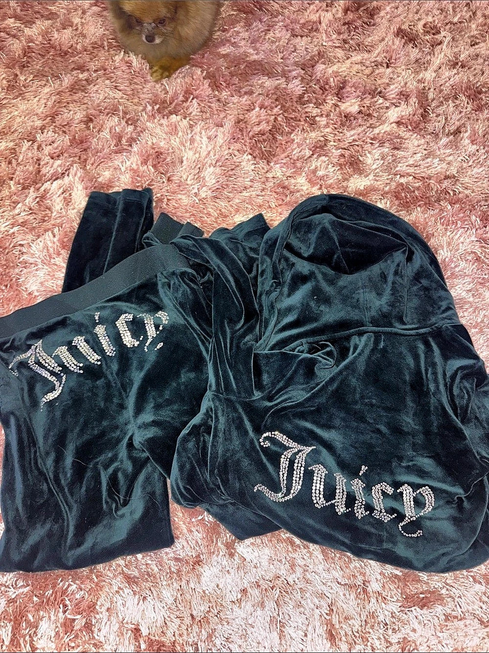 Juicy Couture OG Bling Velour Tracksuit Black Hoodie